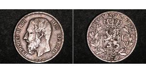 5 Франк Бельгія Срібло Леопольд II (1835 - 1909)