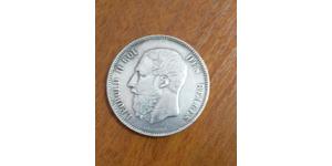 5 Франк Бельгія Срібло Леопольд II (1835 - 1909)