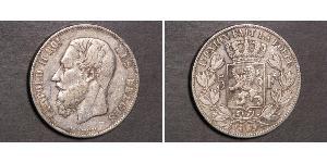 5 Франк Бельгія Срібло Леопольд II (1835 - 1909)
