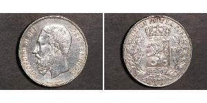 5 Франк Бельгія Срібло Леопольд II (1835 - 1909)