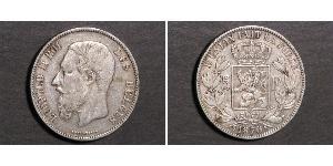 5 Франк Бельгія Срібло Леопольд II (1835 - 1909)