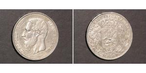 5 Франк Бельгія Срібло Леопольд II (1835 - 1909)