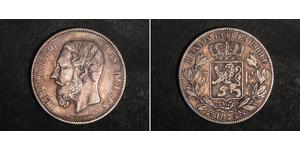 5 Франк Бельгія Срібло Леопольд II (1835 - 1909)
