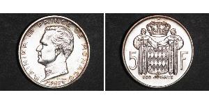 5 Франк Монако (1297 - ) Срібло Реньє III
