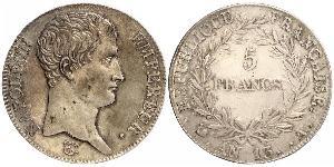 5 Франк Перша Французька імперія (1804-1814) Срібло Наполеон I Бонапарт(1769 - 1821)