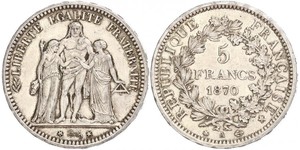 5 Франк Третя французька республіка (1870-1940)  Срібло 