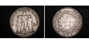 5 Франк Третя французька республіка (1870-1940)  Срібло 