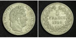 5 Франк Франція / July Monarchy (1830-1848) Срібло Луі-Філіп I (1773 -1850)
