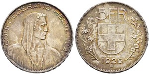 5 Франк Швейцарія Срібло 