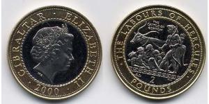 5 Фунт Gibraltar (1704 - ) Биметалл Елизавета II (1926-2022)