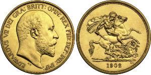 5 Фунт Соединённое королевство Великобритании и Ирландии (1801-1922) Золото Эдуард VII (1841-1910)