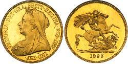 5 Фунт Сполучене королівство Великобританії та Ірландії (1801-1922) Золото Вікторія (1819 - 1901)