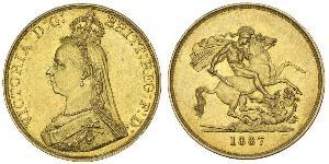 5 Фунт Сполучене королівство Великобританії та Ірландії (1801-1922) / Британська імперія (1497 - 1949) Золото Вікторія (1819 - 1901)