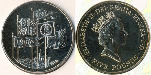 5 Фунт Великобритания (1922-) Никель/Медь Елизавета II (1926-2022)