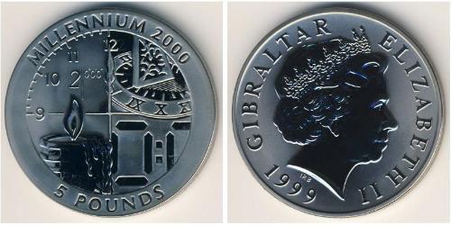 5 Фунт Гибралтар Серебро Елизавета II (1926-2022)