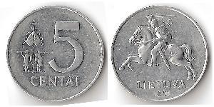 5 Цент Литва (1991 - ) Алюминий 