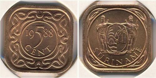 5 Цент Суринам (1975 - ) Бронза 