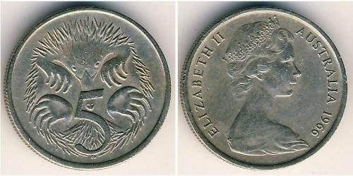 5 Цент Австралия (1939 - ) Никель/Медь Елизавета II (1926-2022)