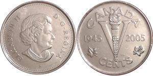 5 Цент Канада Нікель Єлизавета II (1926-2022)