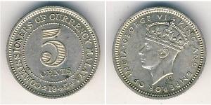 5 Цент Federated Malay States (1895 - 1946) Нікель/Мідь Георг VI (1895-1952)