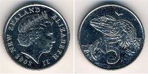 5 Цент Нова Зеландія Нікель/Мідь Єлизавета II (1926-2022)
