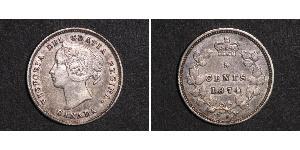 5 Цент Канада Серебро Виктория (1819 - 1901)