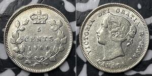 5 Цент Канада Серебро Виктория (1819 - 1901)