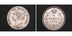 5 Цент Канада Серебро Виктория (1819 - 1901)