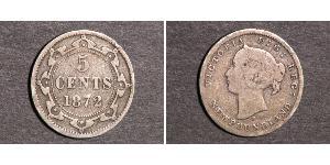 5 Цент Ньюфаундленд и Лабрадор Серебро Виктория (1819 - 1901)