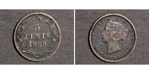 5 Цент Ньюфаундленд и Лабрадор Серебро Виктория (1819 - 1901)