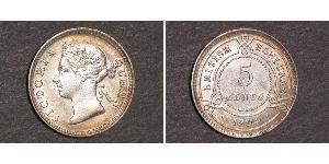 5 Цент Британский Гондурас (1862-1981) Срібло Вікторія (1819 - 1901)
