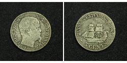 5 Цент Данія Срібло Фредерик VII король Данії (1808-1863)