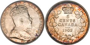 5 Цент Канада Срібло Едвард VII (1841-1910)