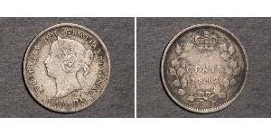 5 Цент Канада Срібло Вікторія (1819 - 1901)