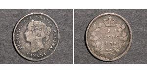5 Цент Канада Срібло Вікторія (1819 - 1901)