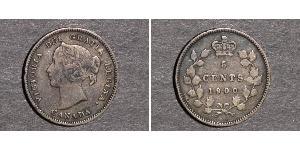 5 Цент Канада Срібло Вікторія (1819 - 1901)