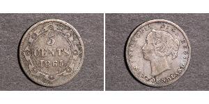 5 Цент Ньюфаундленд і Лабрадор Срібло Вікторія (1819 - 1901)