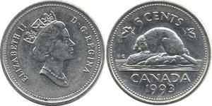 5 Цент Канада Сталь Елизавета II (1926-2022)