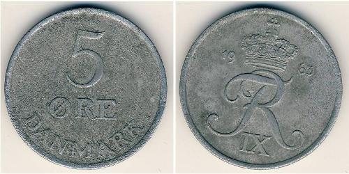 5 Эре Дания Цинк Фредерик IX (1899 - 1972)