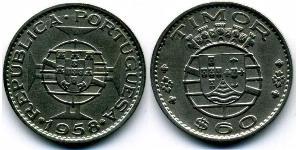 60 Centavo Timor Oriental (1702 - 1975) / Portugal Cobre/Zinc 