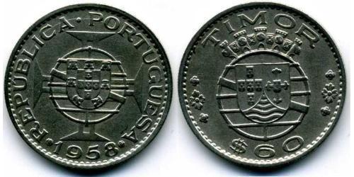 60 Centavo Timor Oriental (1702 - 1975) / Portugal Cobre/Zinc 