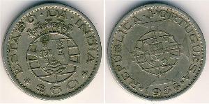 60 Centavo India portoghese (1510-1961) Rame/Nichel 