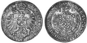 60 Kreuzer Duchy of Bavaria (907 - 1623) 銀 Albert V, Duke of Bavaria (1528 – 1579)