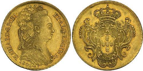 6400 Reis Brésil / Royaume de Portugal (1139-1910) Or Marie I de Portugal (1734-1816)