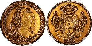 6400 Reis Brasile Oro Pietro III del Portogallo (1717-1786)