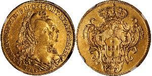 6400 Reis Brasile Oro Pietro III del Portogallo (1717-1786)