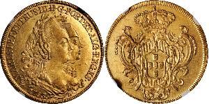 6400 Reis Brasile Oro Pietro III del Portogallo (1717-1786)