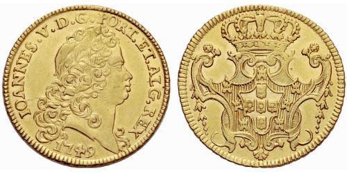 6400 Reis Regno del Portogallo (1139-1910) Oro Giovanni V del Portogallo (1689-1750)