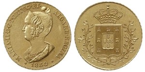 6400 Reis / 4 Escudo Kingdom of Portugal (1139-1910) Gold Maria II. von Portugal (1819-1853)