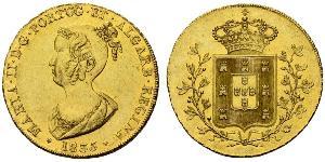 6400 Reis / 4 Escudo Kingdom of Portugal (1139-1910) Gold Maria II. von Portugal (1819-1853)